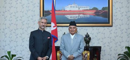 भारतीय विदेशमन्त्री र राष्ट्रपति रामचन्द्र पौडेलबीच शिष्टाचार भेट